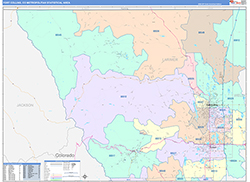 Fort Collins Metro Area Wall Map Color Cast Style 2026
